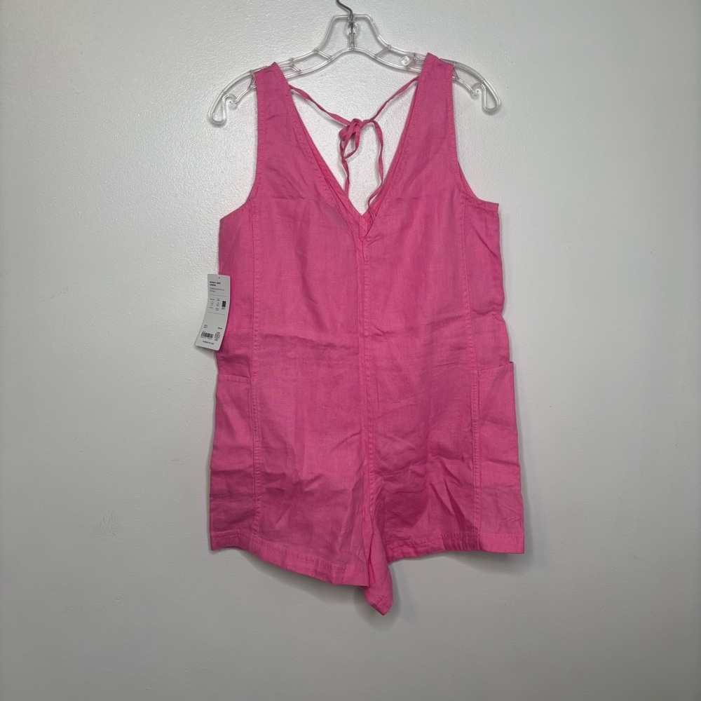 Athleta Retreat Linen Romper XS Pink NWT - Picture 7 of 11